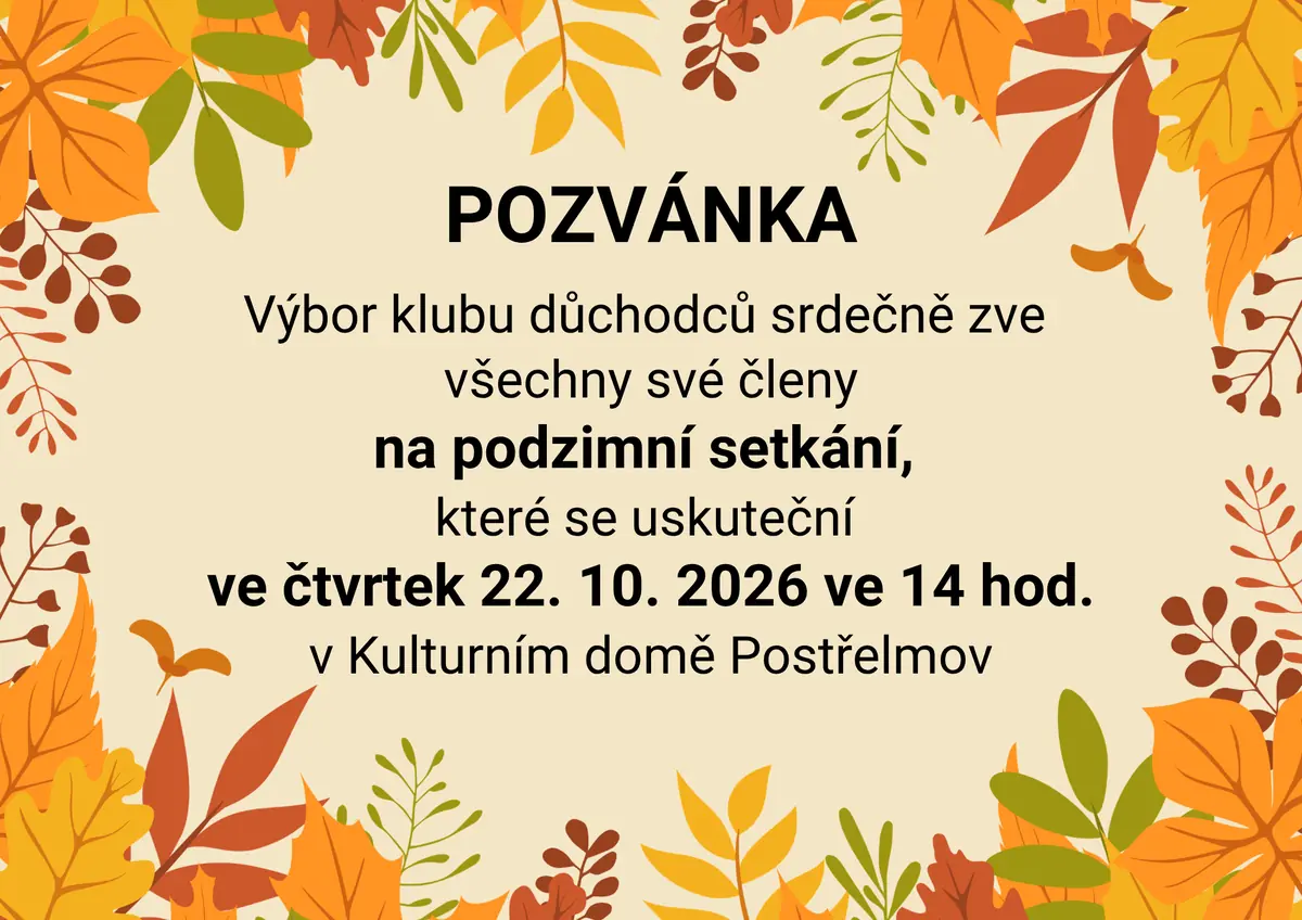 Treffen des Rentnerclubs — Kulturní dům, Postřelmov