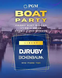 PGM Boat Party Prague with DJ Ruby, Eichenbaum and more