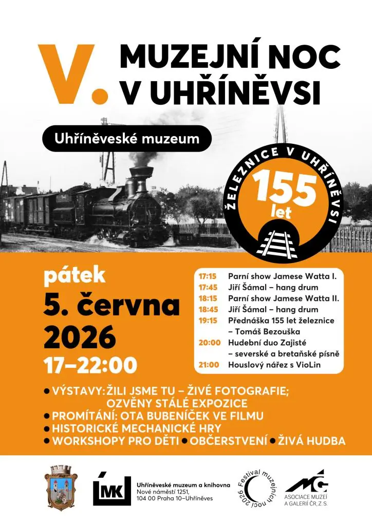 V. Muzejní noc v Uhříněvsi: Oslavy výročí vzniku železnice a další — muzeum prahy, Praha