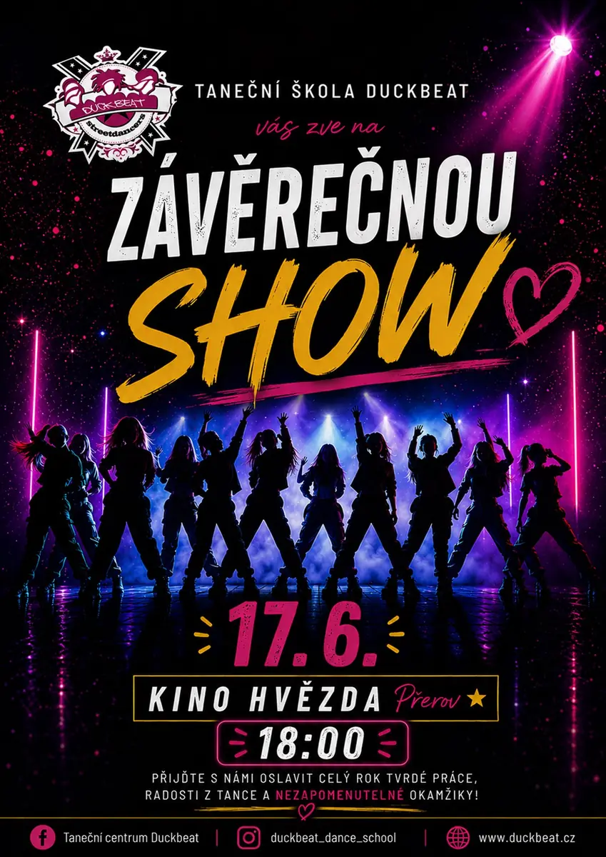 Závěrečná show DUCKBEATU — Kino Hvězda, Přerov