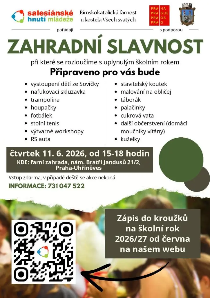 Праздник в саду SHM — Fara na nám. Bratří Jandusů 2/21, Прага