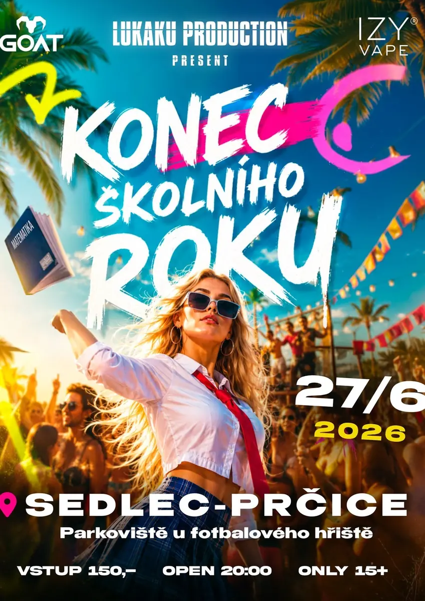Konec školního roku — Parkoviště u fotbalového hřiště, Sedlec-Prčice