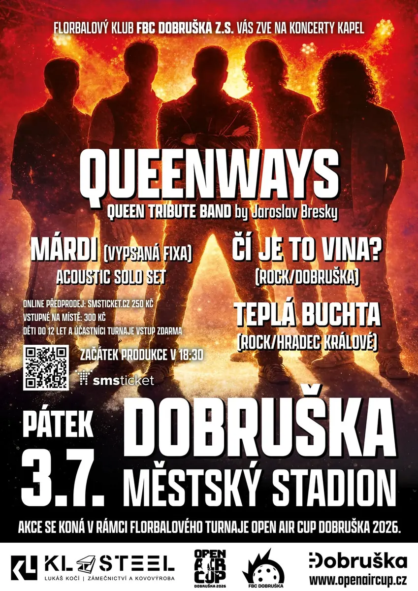 Queenways | Márdi | Teplá Buchta | Čí je to vina? — Městský stadion Václava Šperla v Dobrušce, Dobruška