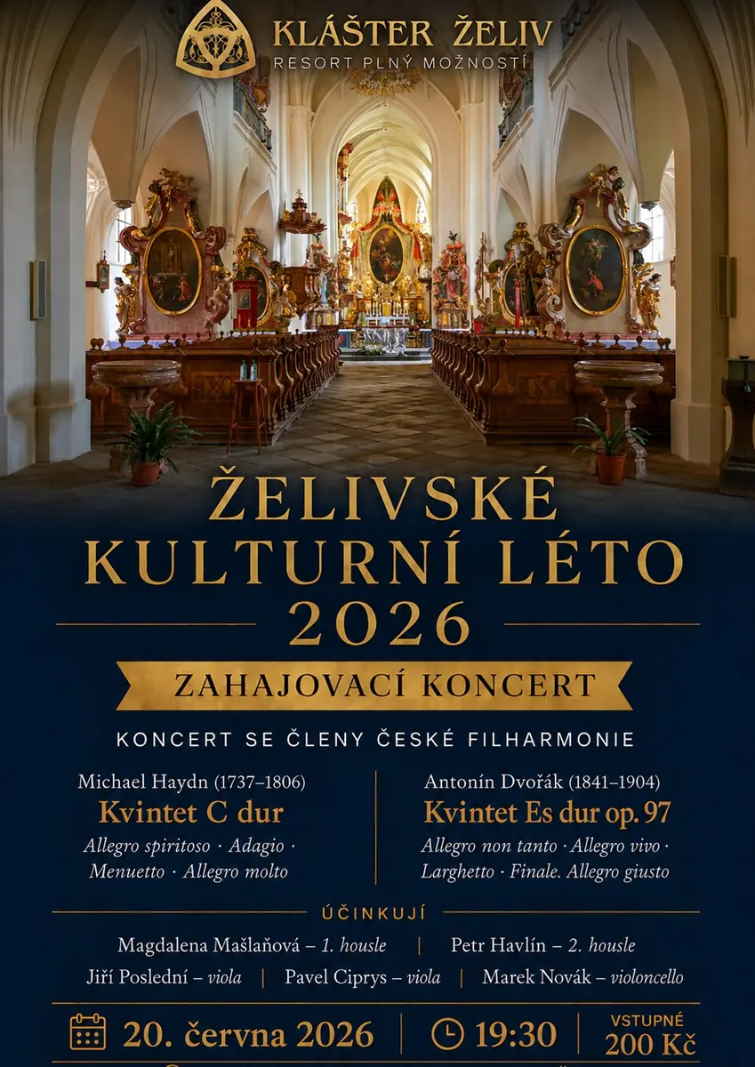Smyčcový kvintet členů České filharmonie v Opatském kostele — Klášter Želiv, Želiv