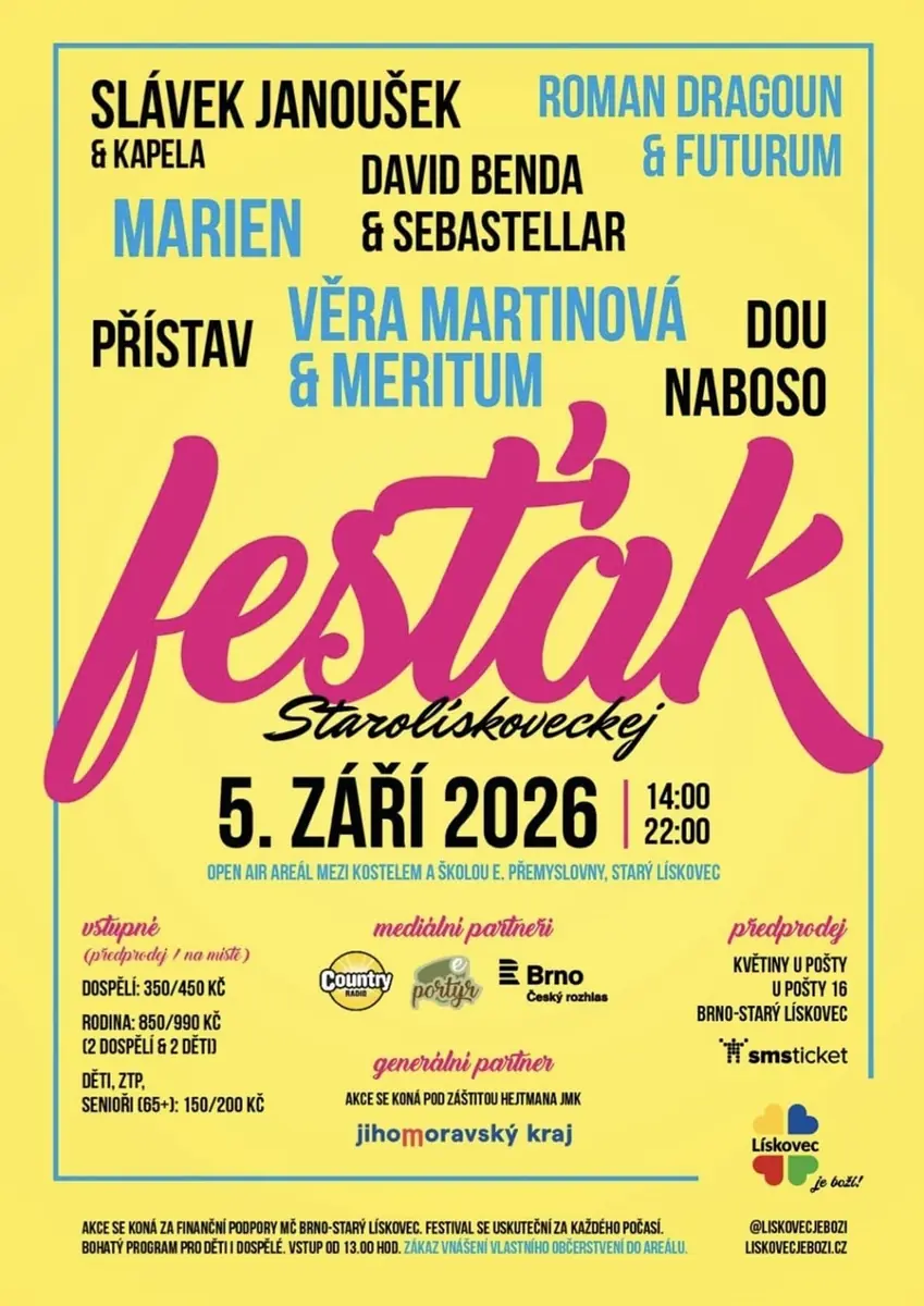 Старолисковецкий фестиваль 2026 — Areál pod kostelem Brno - Starý Lískovec, Брно