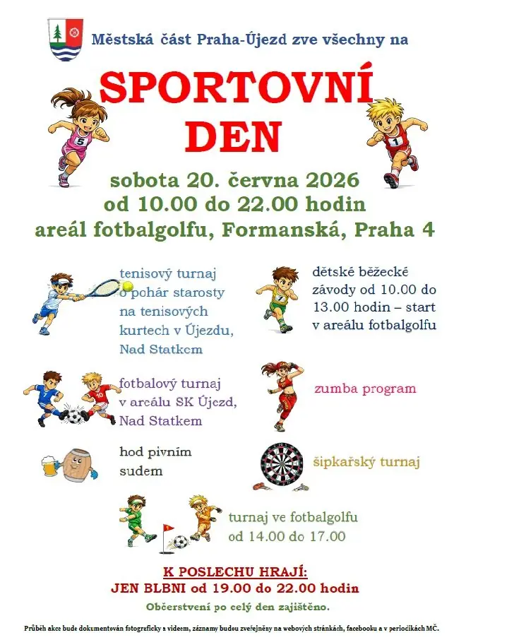 SPORTOVNÍ DEN – sobota 20. června 2026 od 10 hodin — Újezd, Praha