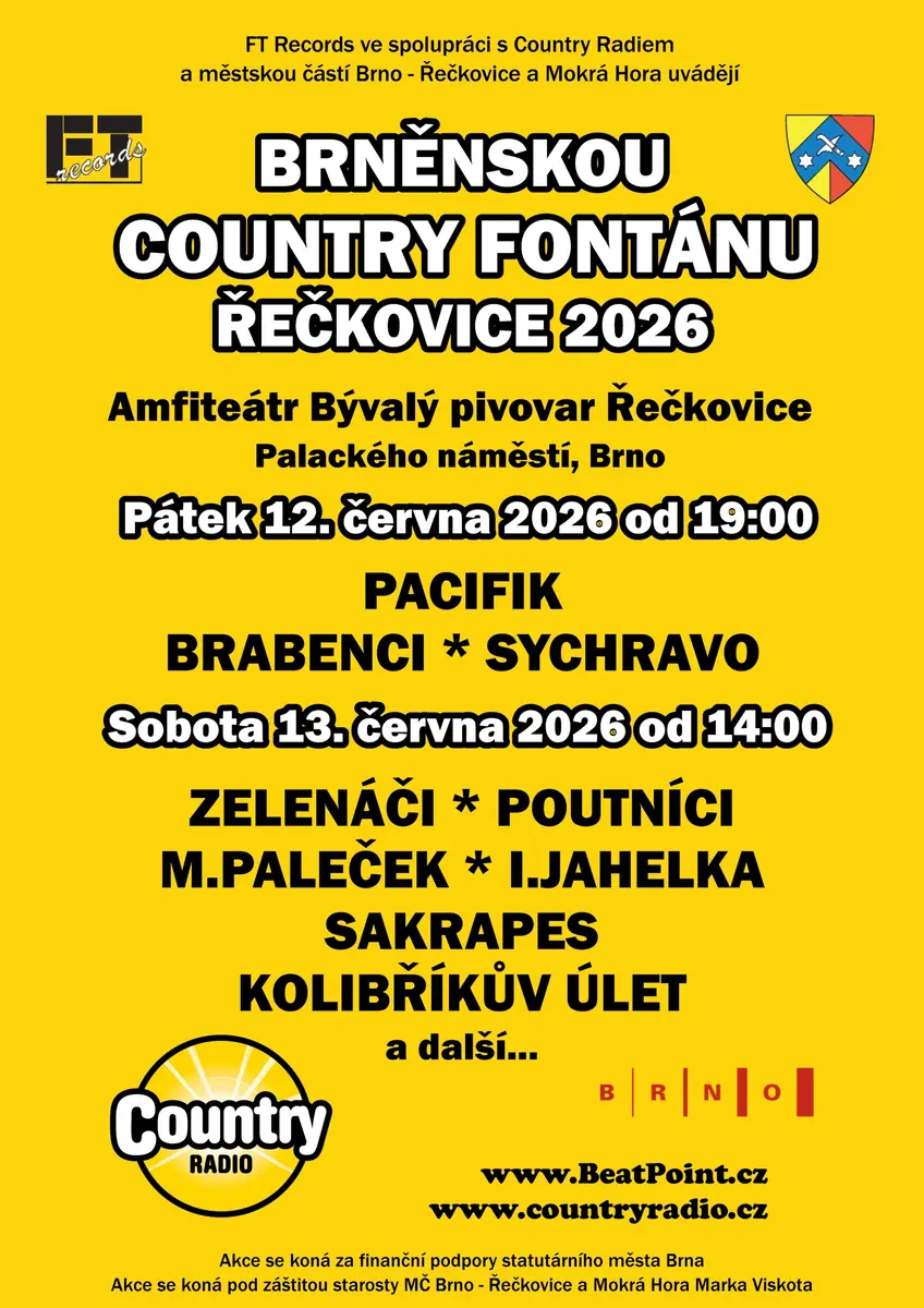 Brno Country Fountain Řečkovice 2026 — Palackého nám. 9, Brno, Brünn