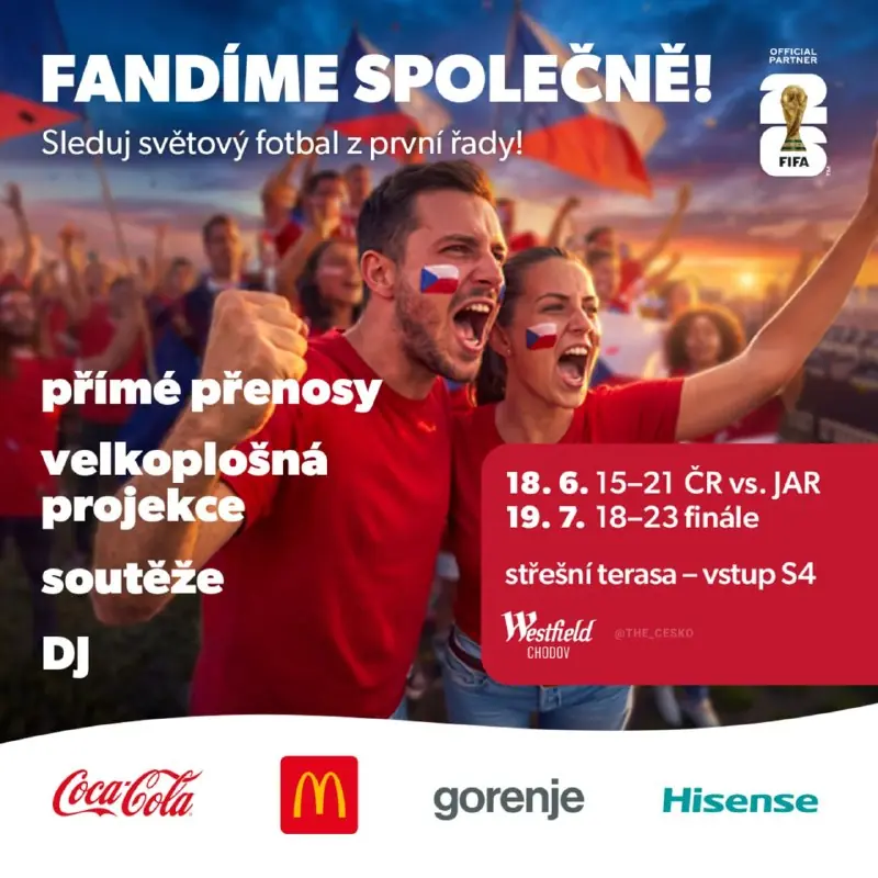 Česko - Jihoafrická republika, MS 2026 — Westfield Chodov, Praha