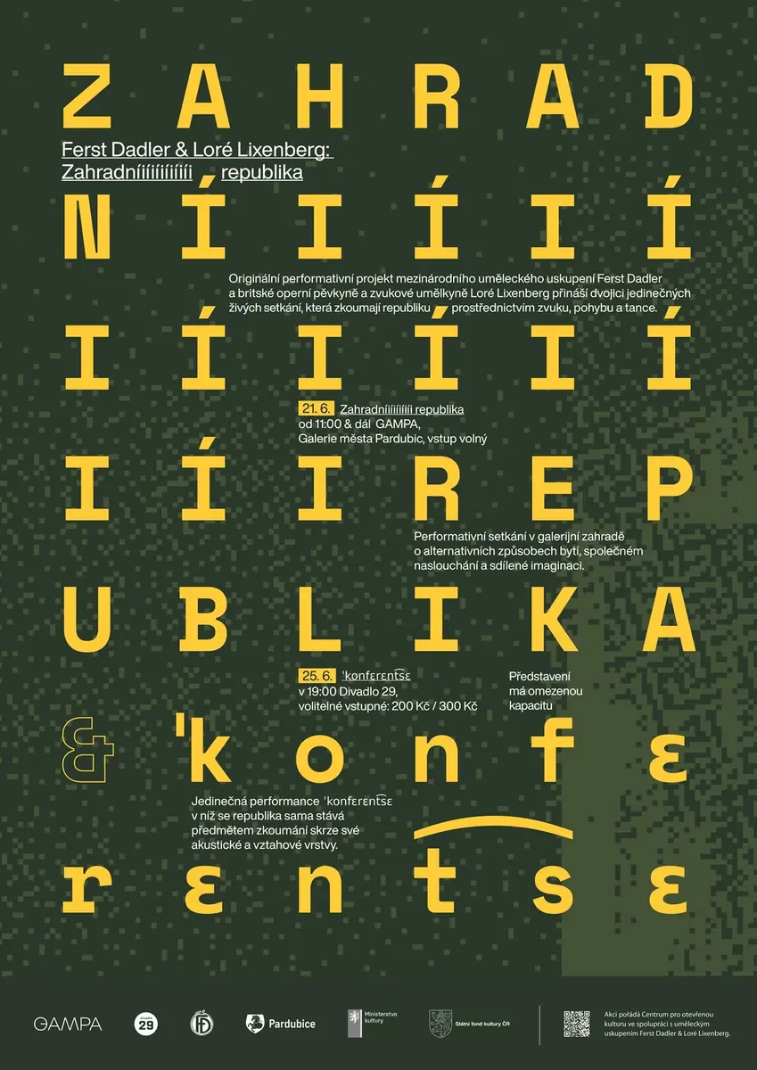 Ferst Dadler & Loré Lixenberg: ˈkonfɛrɛnt͡sɛ — Divadlo 29, Pardubice