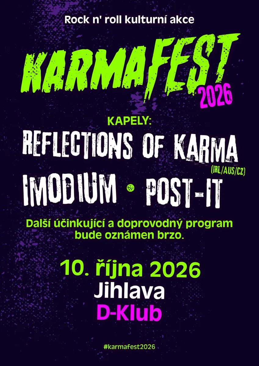 KarmaFest Jihlava 2026 — D Klub, Jihlava