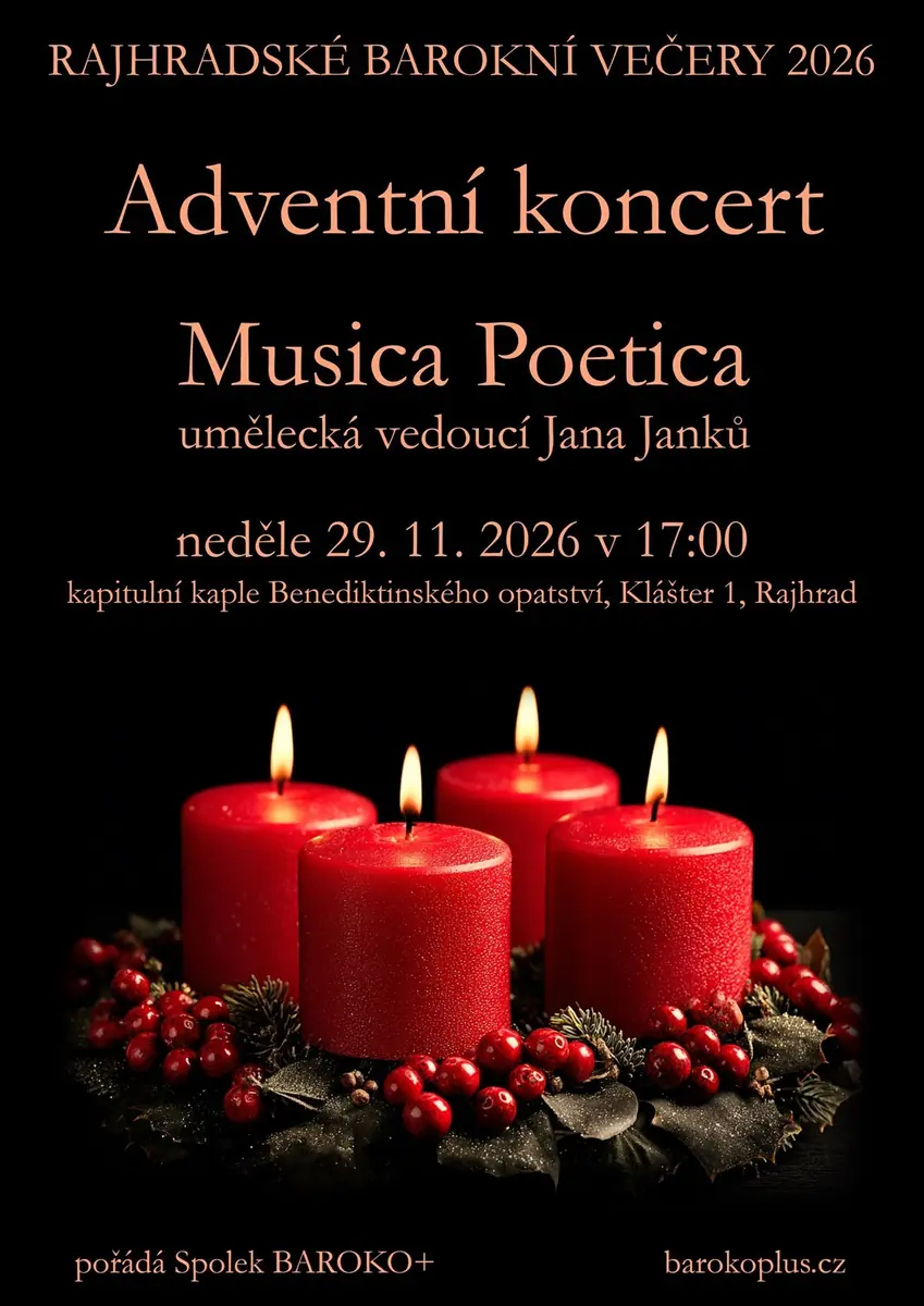 Adventní koncert Musica Poetica — Benediktinské opatství Rajhrad, Rajhrad