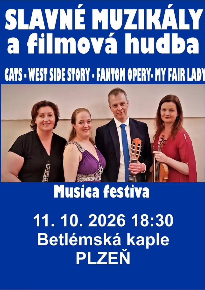 Знаменитые мюзиклы и кинематографическая музыка — Betlémská kaple Plzeň, Пльзень