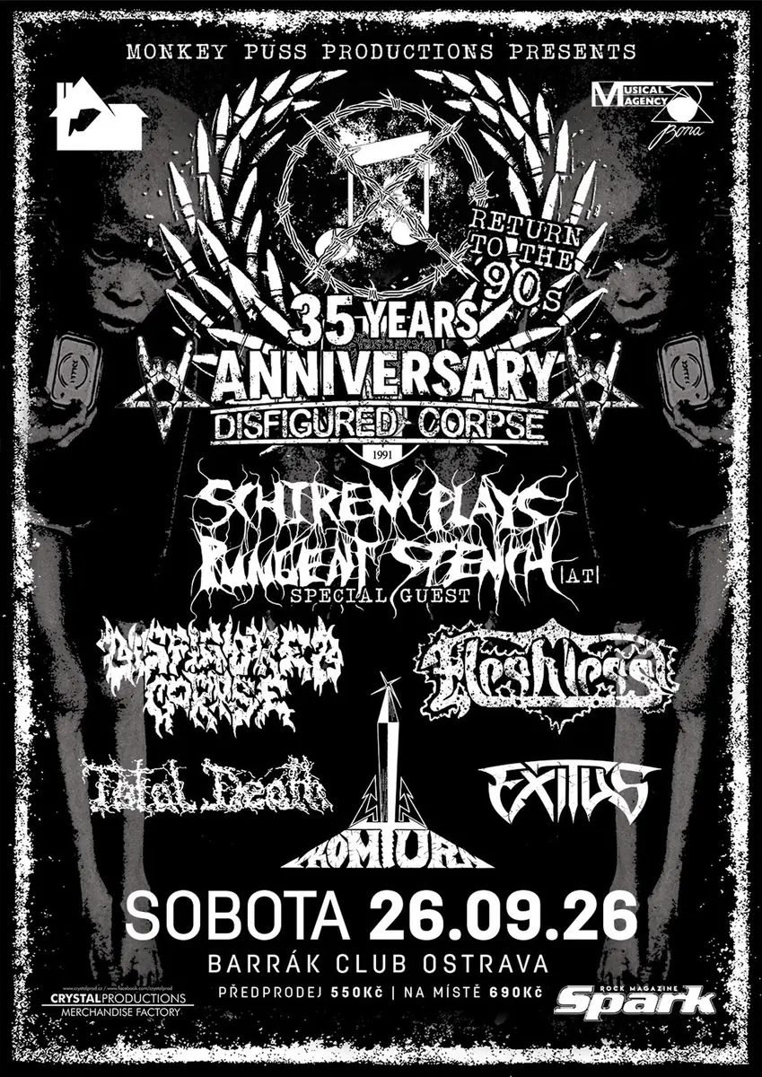35 Years Anniversary Disfigured Corpse "Return to the 90s" — Barrák, Ostrava
