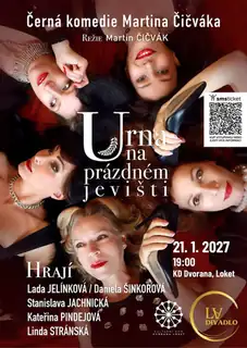 Urne auf leerer Bühne