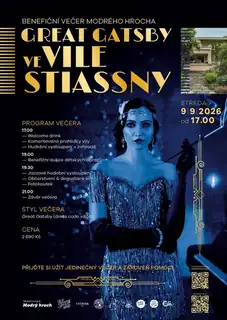Benefiční večer Modrého hrocha Great Gatsby ve Vile Stiassny