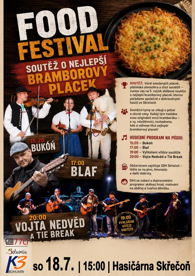 Food festival - soutěž o nejlepší bramborový placek — K3 Bohumín - Kino, Bohumín