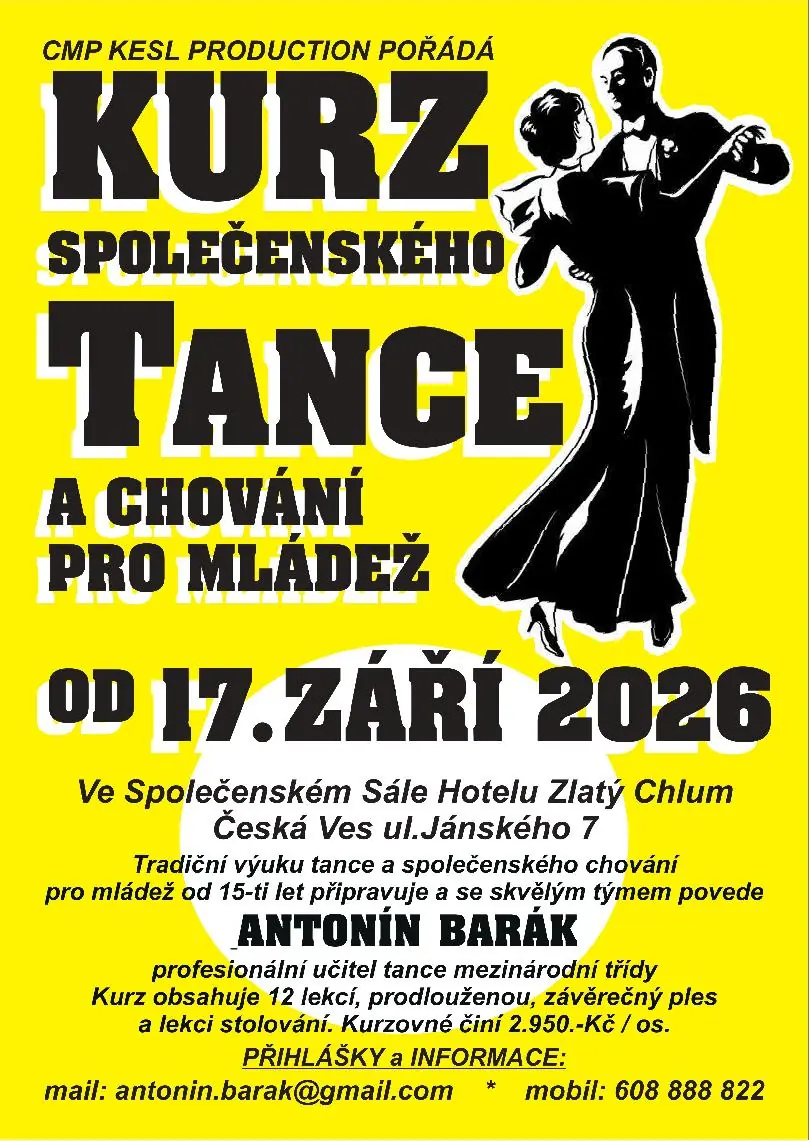 KURZ SPOLEČENSKÉHO TANCE A CHOVÁNÍ PRO MLÁDEŽ — Divadlo P. Bezruče, Jeseník