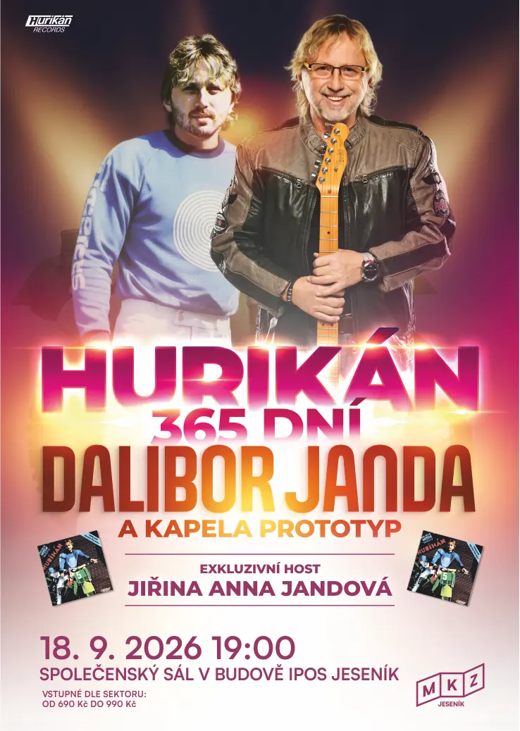 Dalibor Janda HURIKÁN 365 dní — Divadlo P. Bezruče, Jeseník