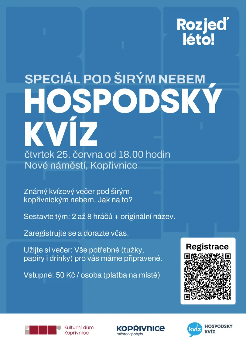 Rozjeď léto: Hospodský kvíz — Kulturní dům, Kopřivnice