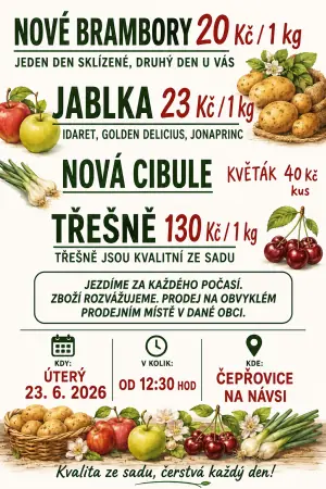 PRODEJ OVOCE A ZELENINY — Kulturní dům, Čepřovice