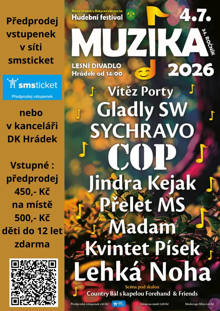 MUZIKA 2026 — Kulturní dům Hrádek u Rokycan, Hrádek
