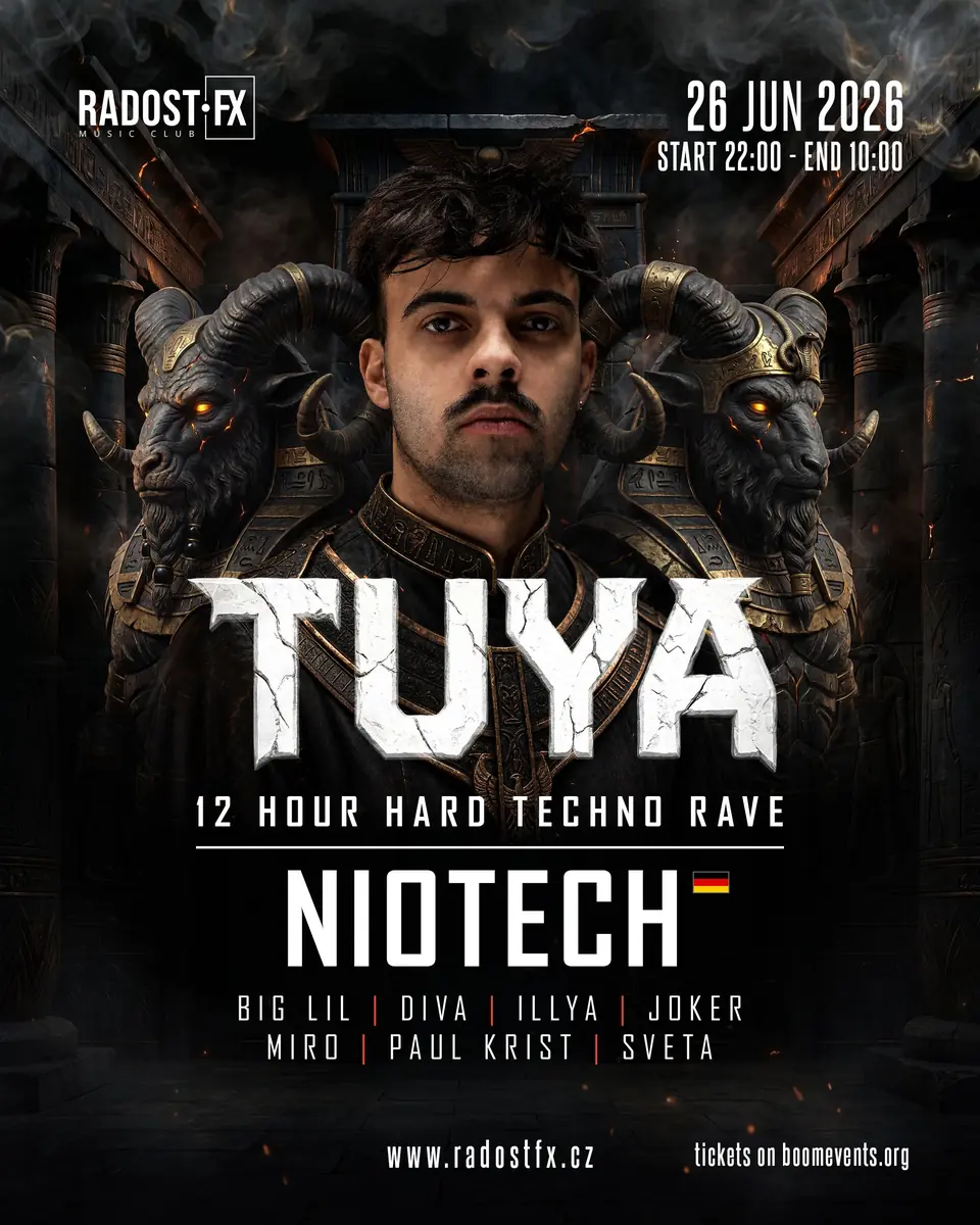 TUYA with NIOTECH 🇩🇪 • 12 HOUR HARD TECHNO RAVE — Radost FX, Praha