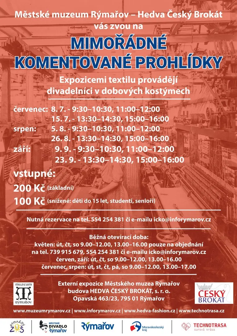 Special Guided Tours with Theatre Actors in the Hedva Český Brokát External Exhibition — Rýmařov Municipal Museum, Rýmařov