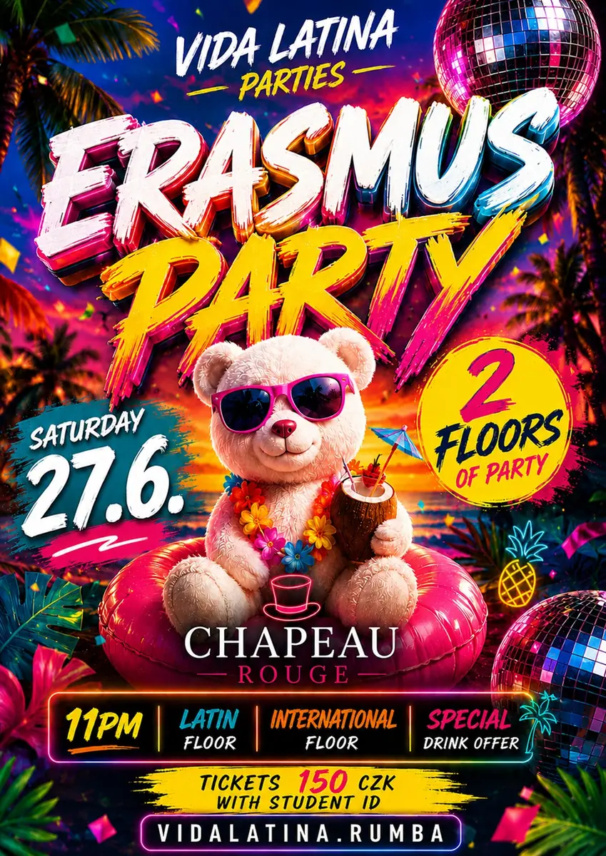 ERASMUS PARTY - 2 FLOORS — Chapeau Rouge, Praha
