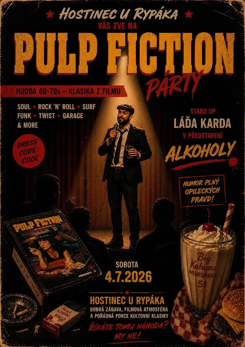 Pulp Fiction párty — Hostinec u Rypáka, Český Brod
