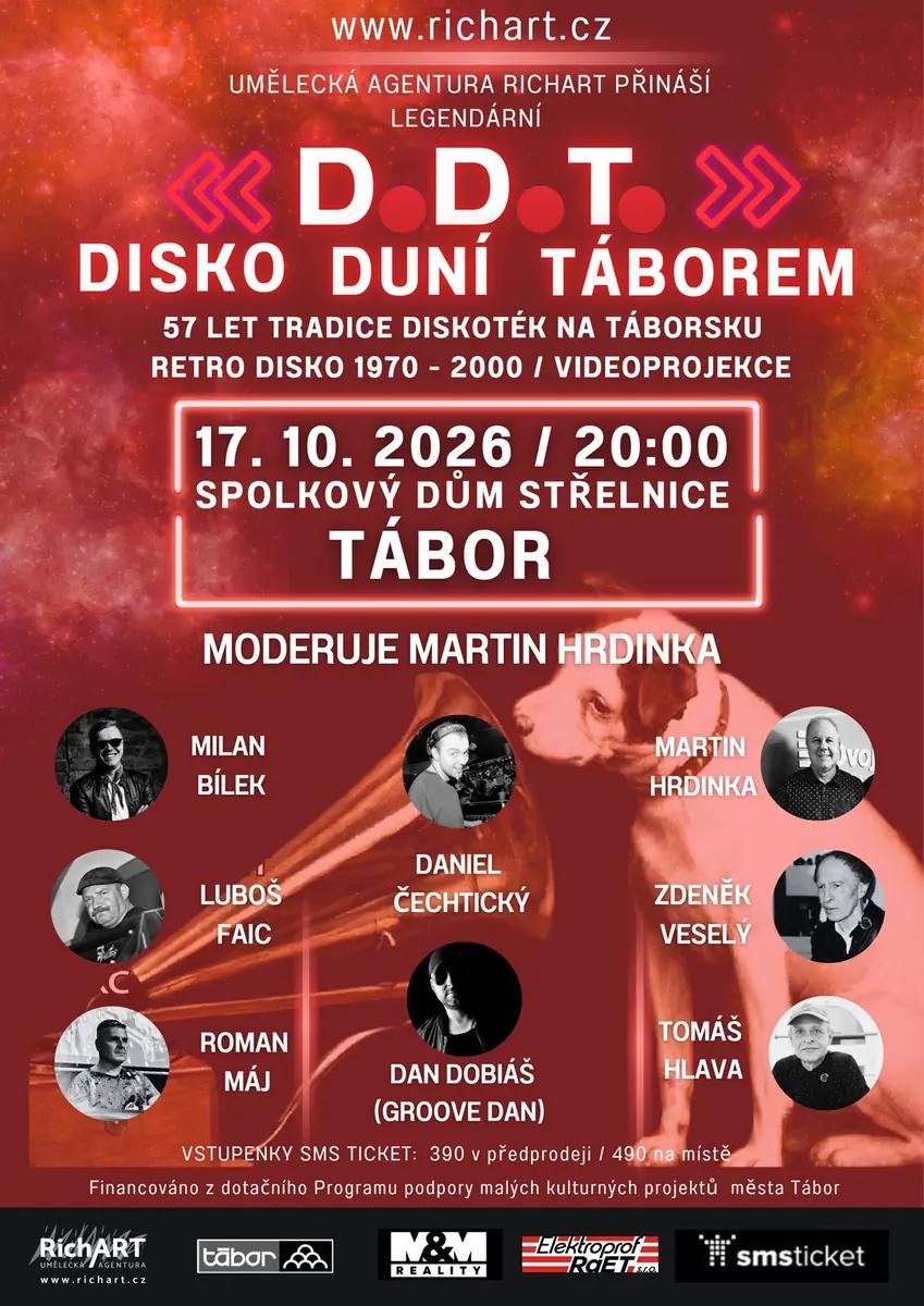 DISKO DUNÍ TÁBOREM — Střelnice - spolkový dům, Tábor