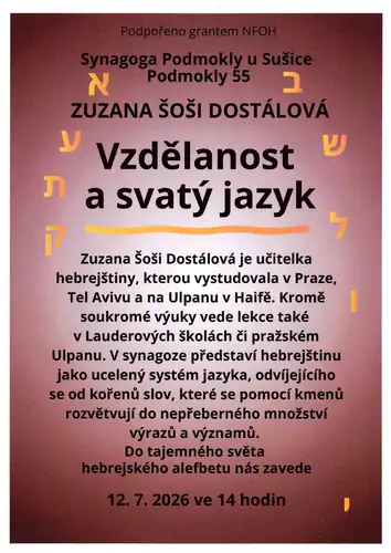 Zuzana Šoši Dostálová: Vzdělanost a svatý jazyk