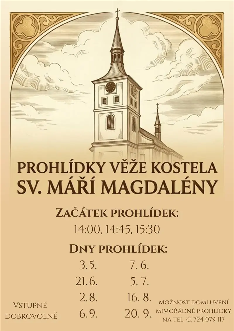 Tours of the Church of St. Mary Magdalene Tower — Pardubice Tourist Information Centre, Pardubice