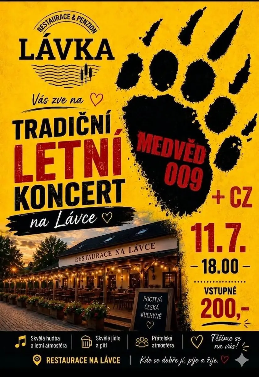 Медвед 009 + CZ на Лавці — Restaurace Lávka, Прага