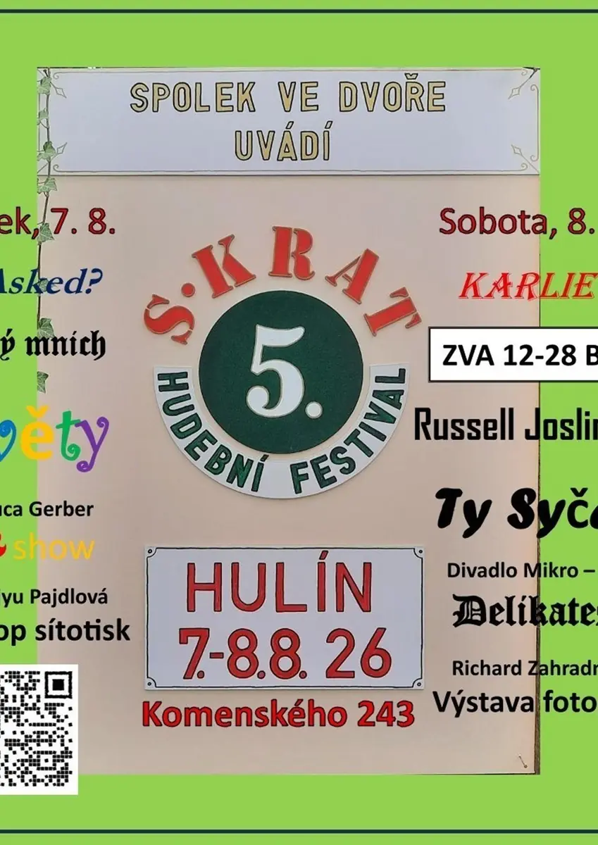 S.krat Festival Hulín — Städtisches Kulturzentrum - Sokolovna, Hulín