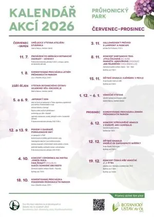 Events Calendar at Průhonický Park — Průhonický park a zahrada, Průhonice, Prague