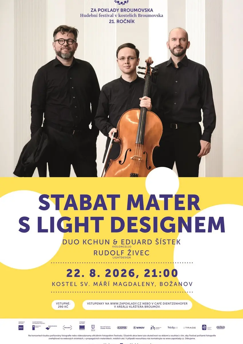 Stabat Mater зі світловим дизайном — Kostel sv. Máří Magdalény, Božanov