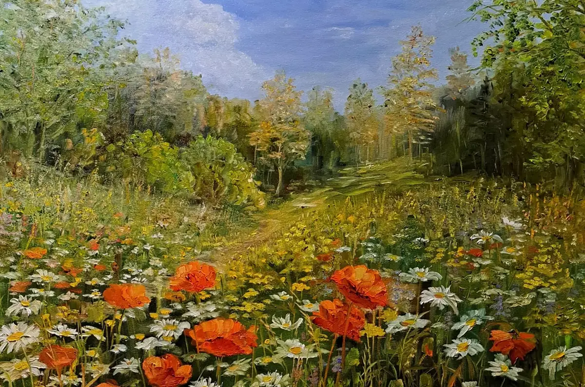 Клястер Сазава - летняя выставка масляных картин К. Бурешовой и З. М. Еребкове в монастырском маршруте осмотра — Klášter Sázava, Sázava