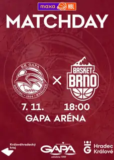 11-й тур MAXA NBL: БК ГАПА Градец-Кралове - PUMPA Basket Брно