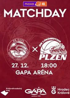 19. Spieltag MAXA NBL: BK GAPA Hradec Králové gegen BK Lokomotiva Plzeň