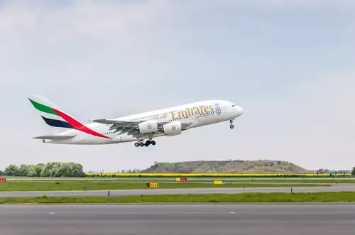 Emirates' Iconic A380 Double-Deck Aircraft at Václav Havel Airport Prague