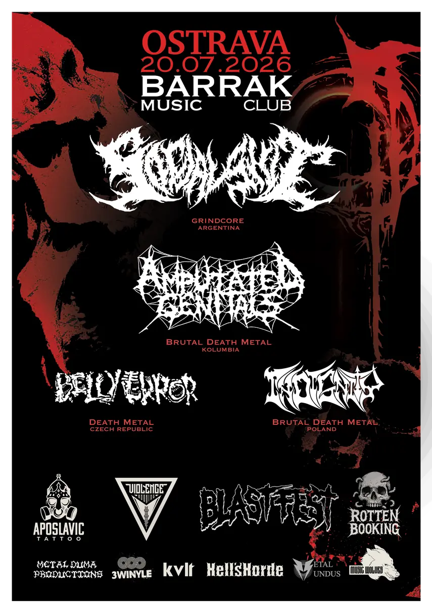 AMPUTATED GENITALS (COL), SOCIAL SHIT (ARG), INDIGNITY (PL), BELLY ERROR — Barrák, Ostrau