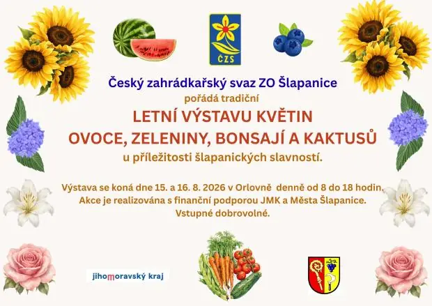 Letní výstava zahrádkářů — Městský park, Šlapanice