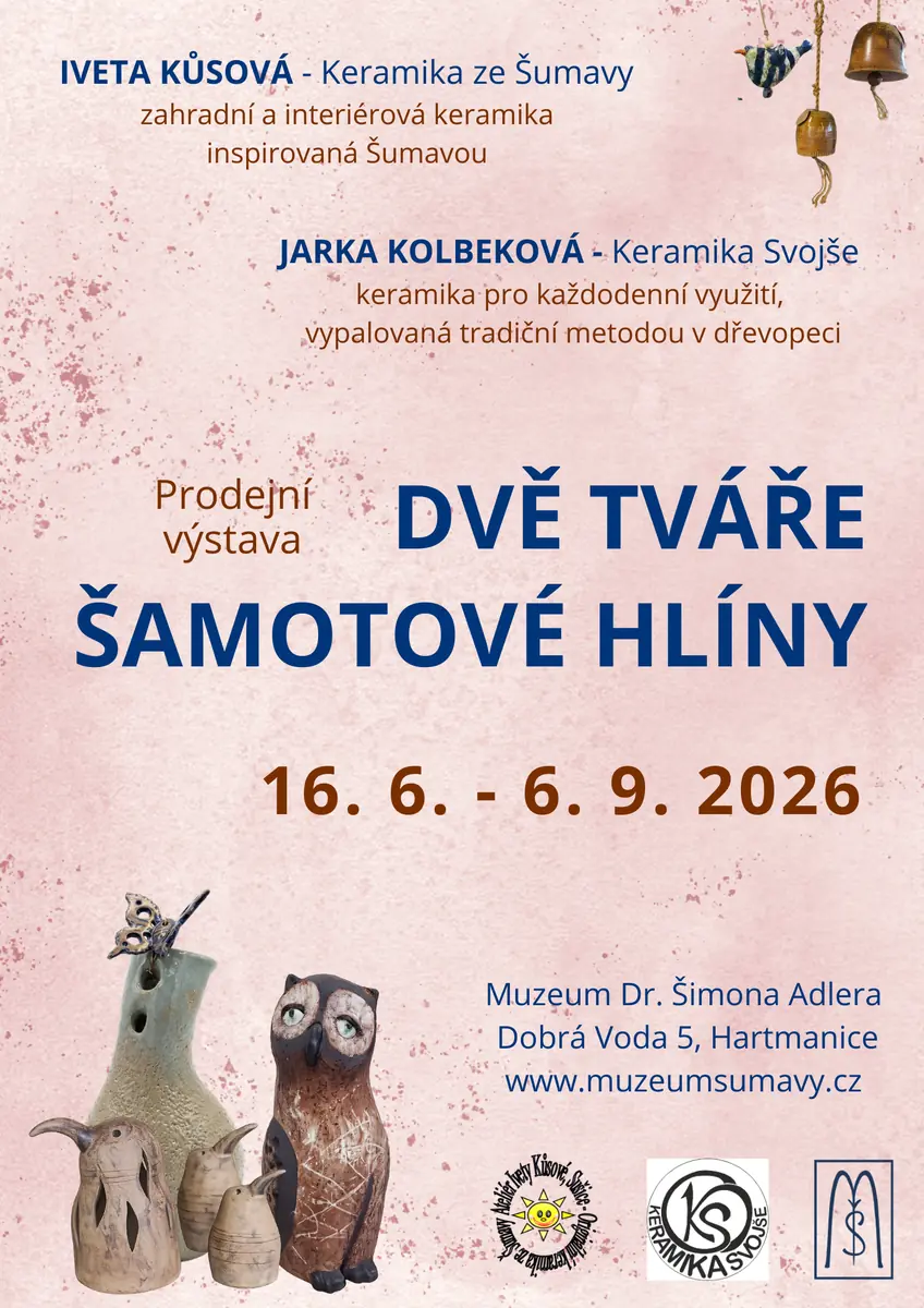 Verkaufsausstellung "Zwei Gesichter des Schamotttons" 16. Juni - 6. September 2026 — Šumava-Museum Sušice, Sušice