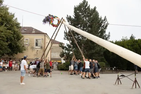 Stavění máje — Kulturní dům, Velké Němčice