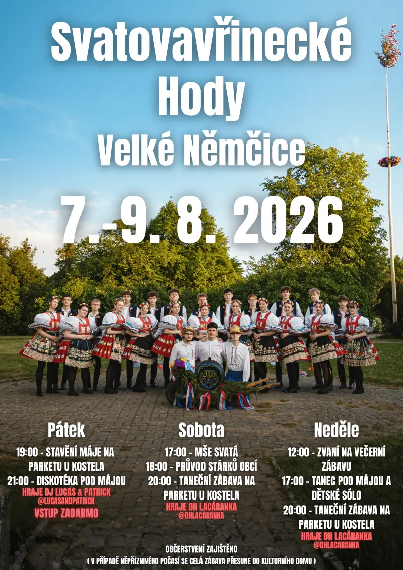 Svatovavřinecké hody Velké Němčice 2026 — Kulturní dům, Velké Němčice