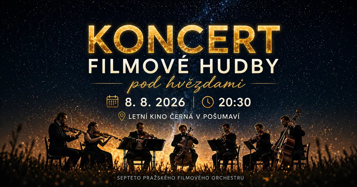 Koncert filmové hudby pod hvězdami — Letní kino Černá v Pošumaví, Černá v Pošumaví