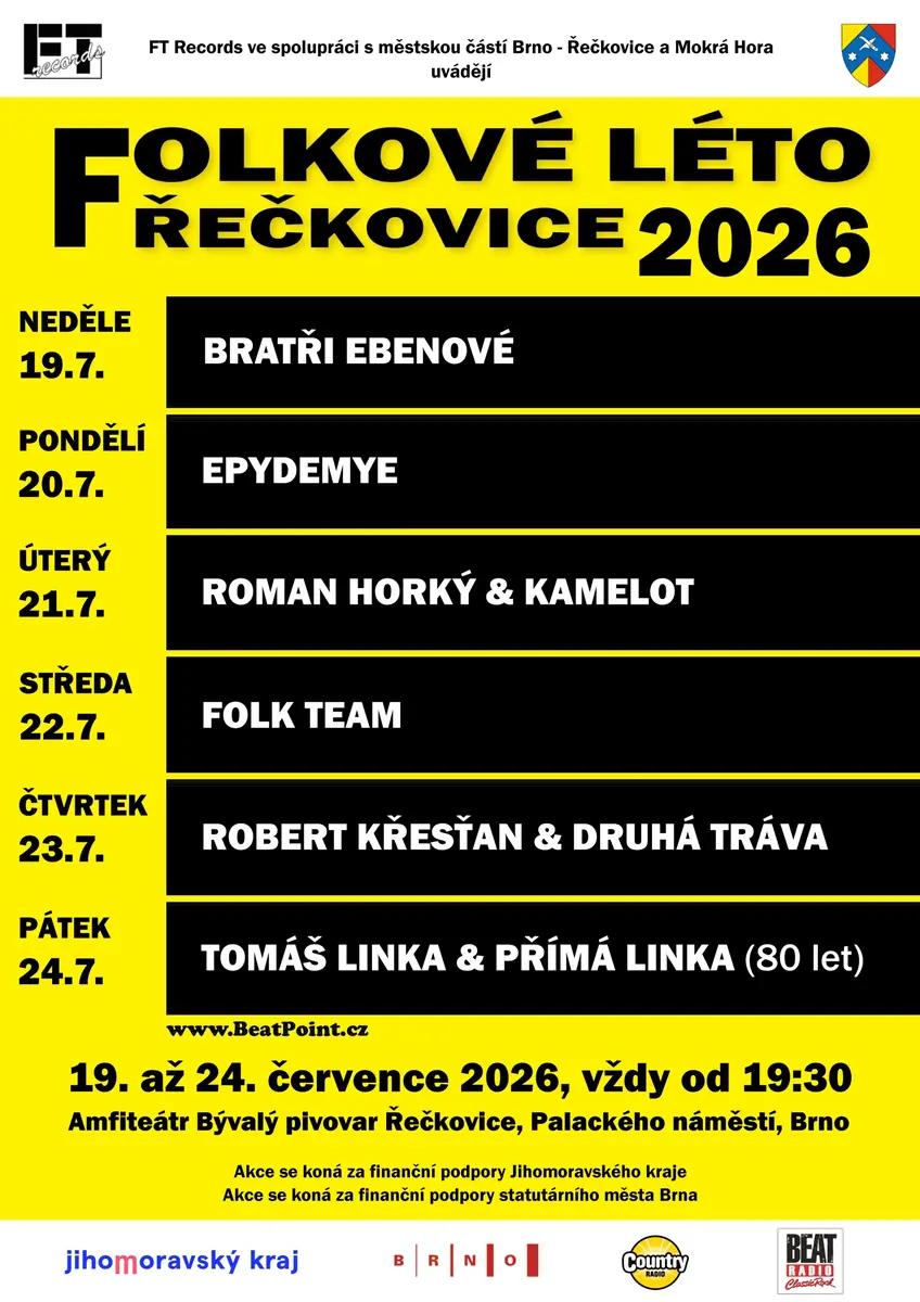 Folkové léto Řečkovice 2026 — Palackého nám. 9, Brno, Брно