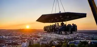 Dinner in the Clouds Above Prague