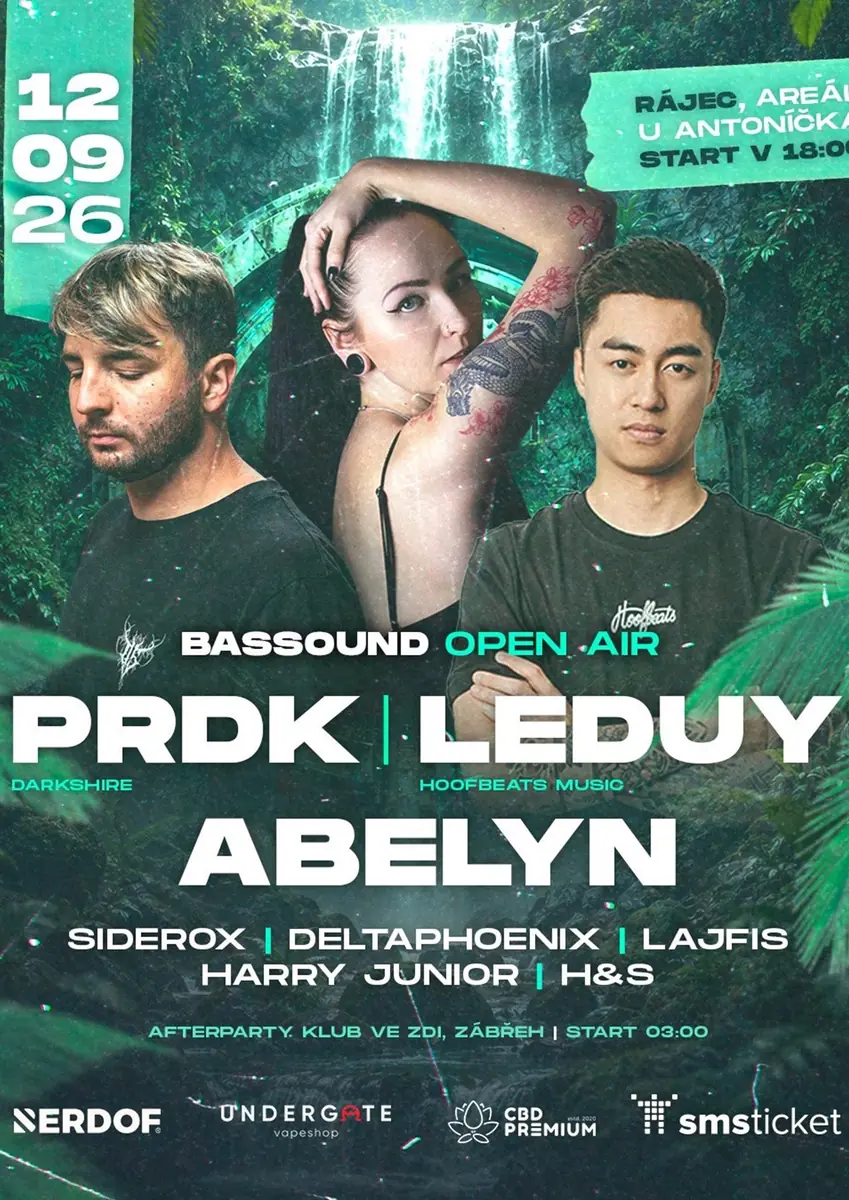 Bassound Open Air /w PRDK, Leduy & Abelyn — Rájec, areál U Antoníčka, Rájec