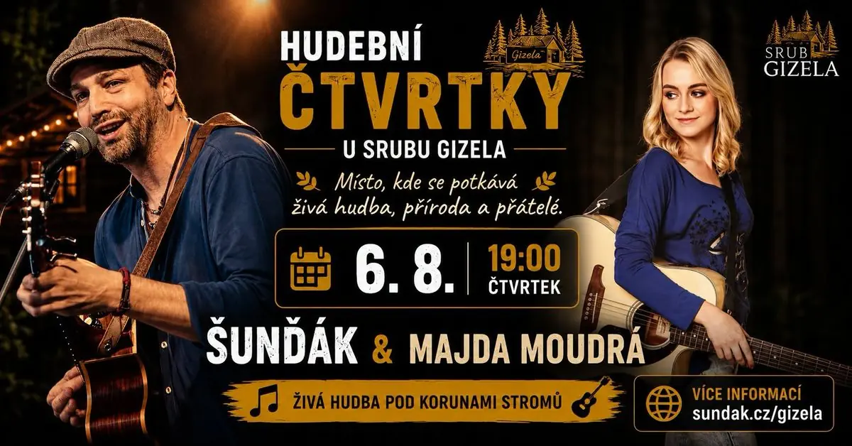 Musikabende donnerstags bei Srub Gizela | ŠUNĎÁK & Majda Moudrá — srub GIZELA / Kunratický les, Prag